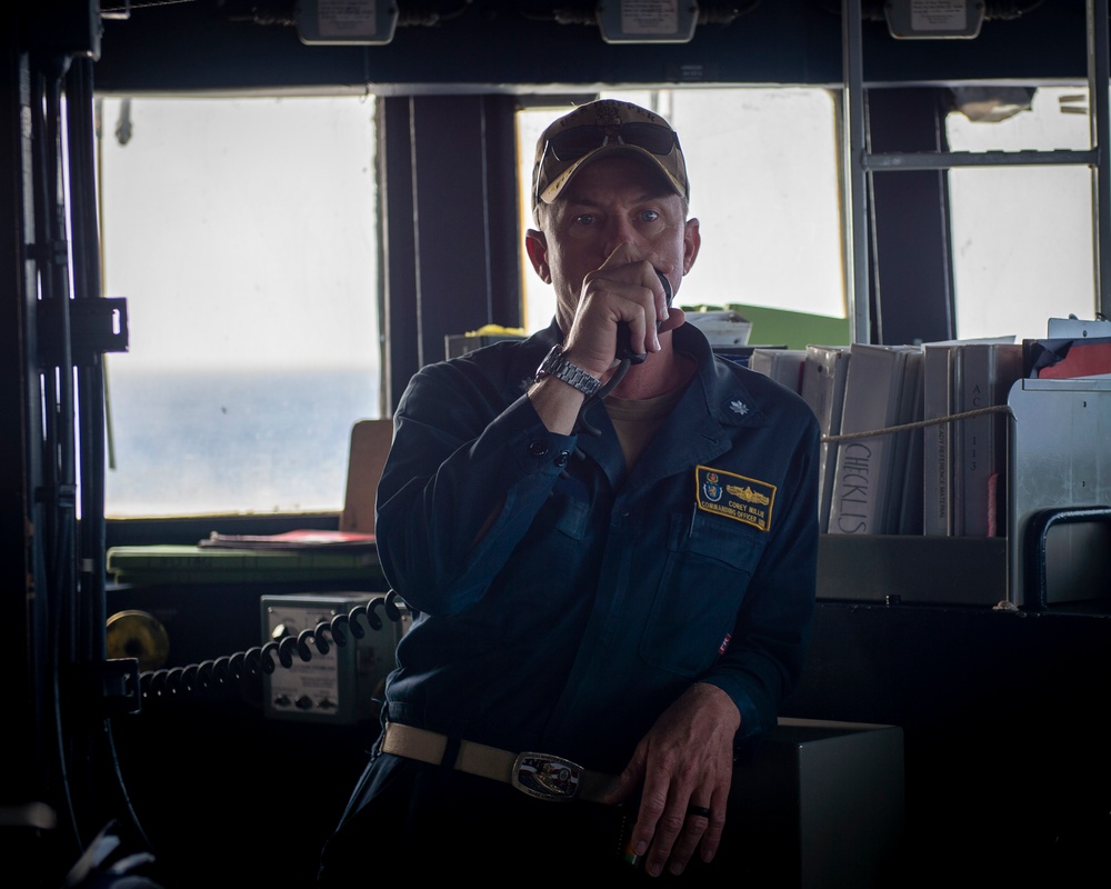 USS Hopper (DDG 70) CO Addresses Crew Over 1MC