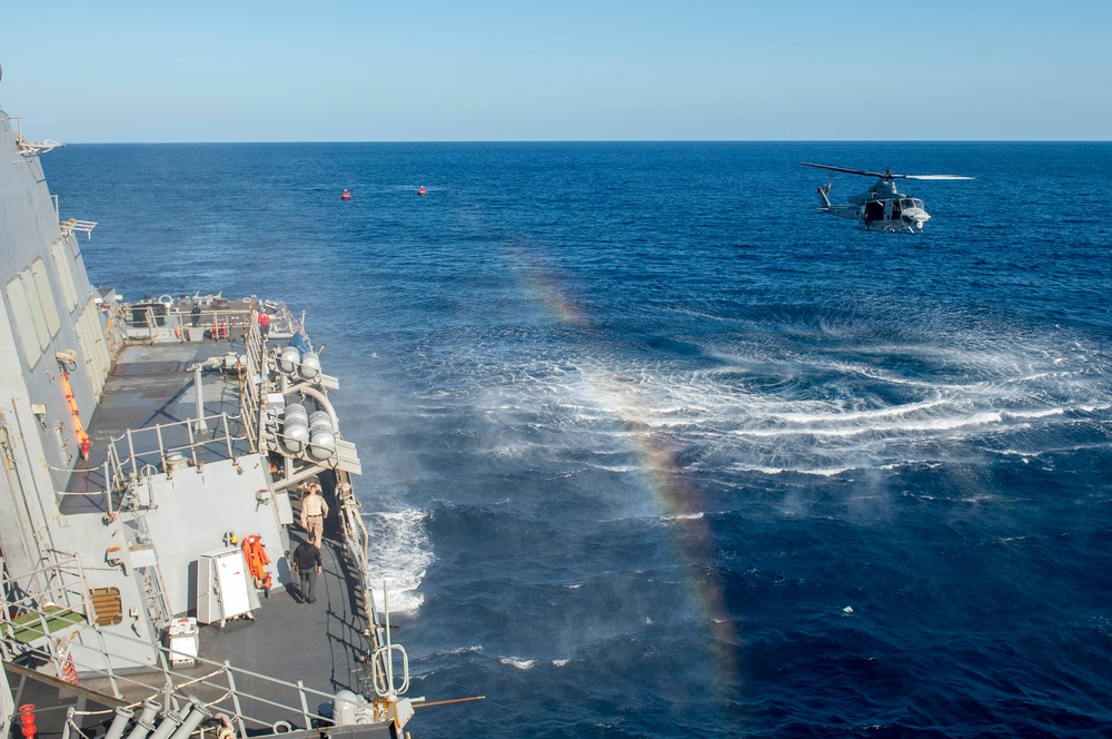 USS Hopper (DDG 70) Sailors Conduct Training with Marines