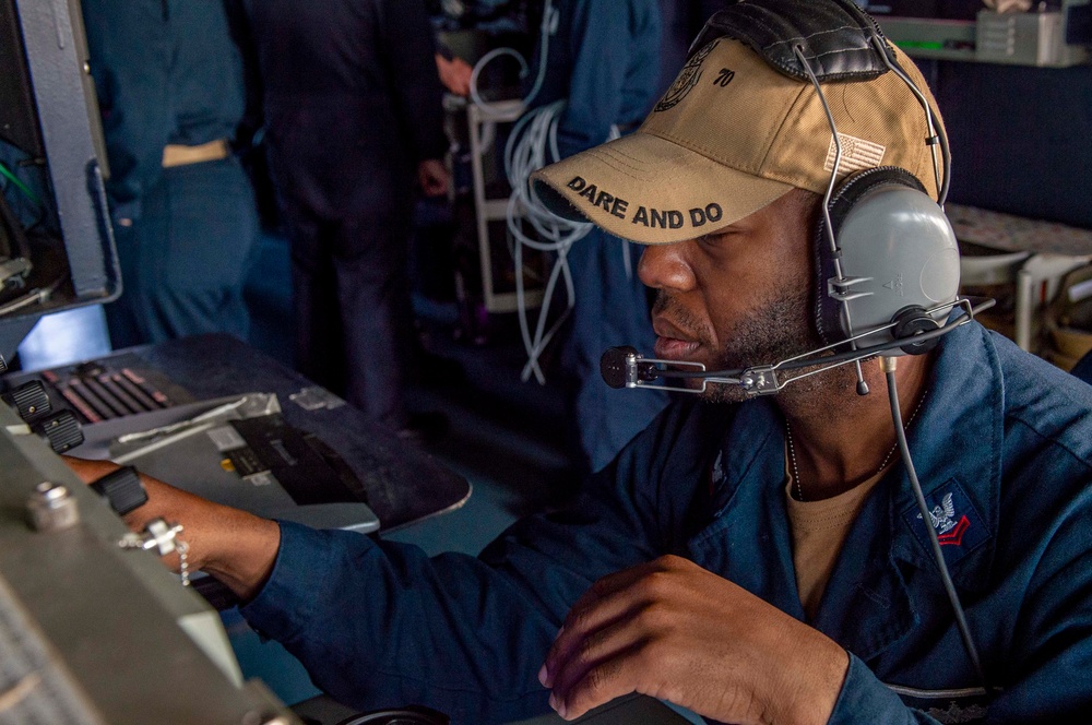 USS Hopper (DDG 70) Sailors Conduct Sea and Anchor