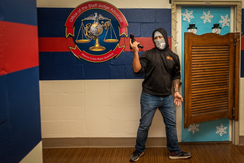 Active Shooter Drill at Lejeune Hall