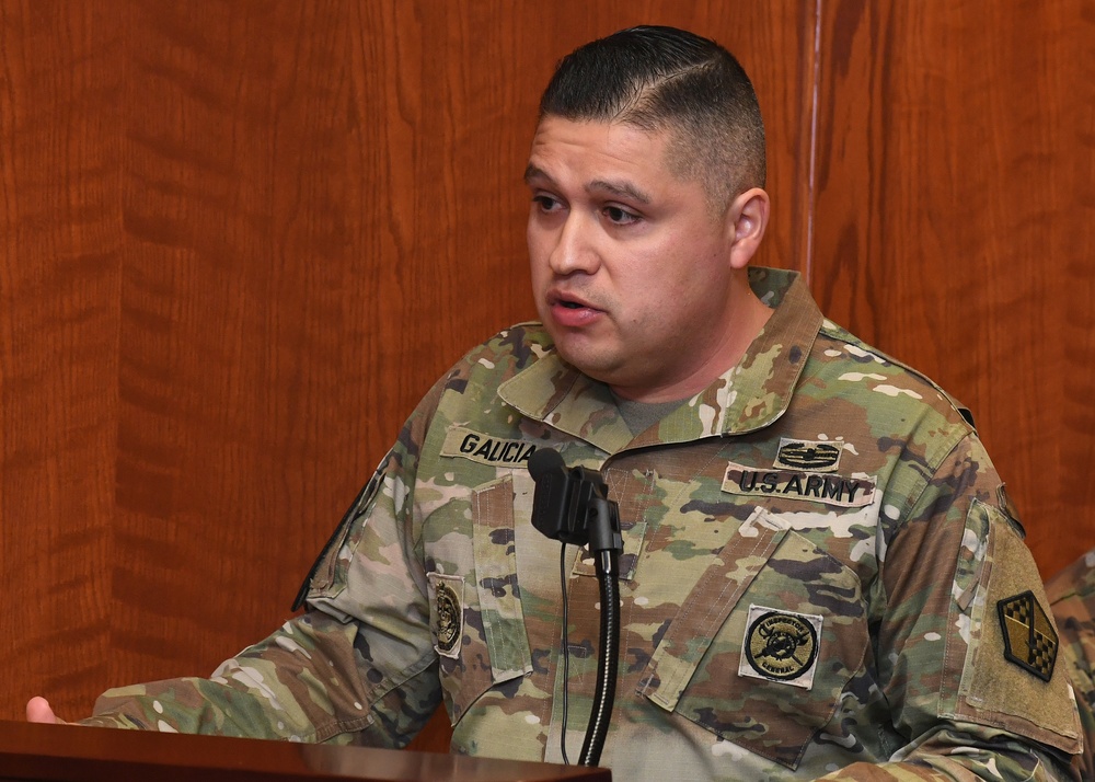 1st Sgt. Galicia speaks at USO grand opening