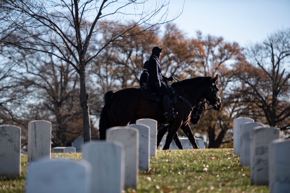 Military Funeral Honors with Funeral Escort are Conducted for U.S. Army Cpl. Gordon McCarthy in Section 18