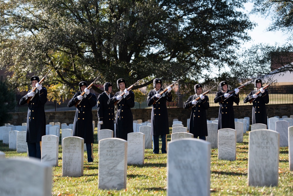 Military Funeral Honors with Funeral Escort are Conducted for U.S. Army Cpl. Gordon McCarthy in Section 18