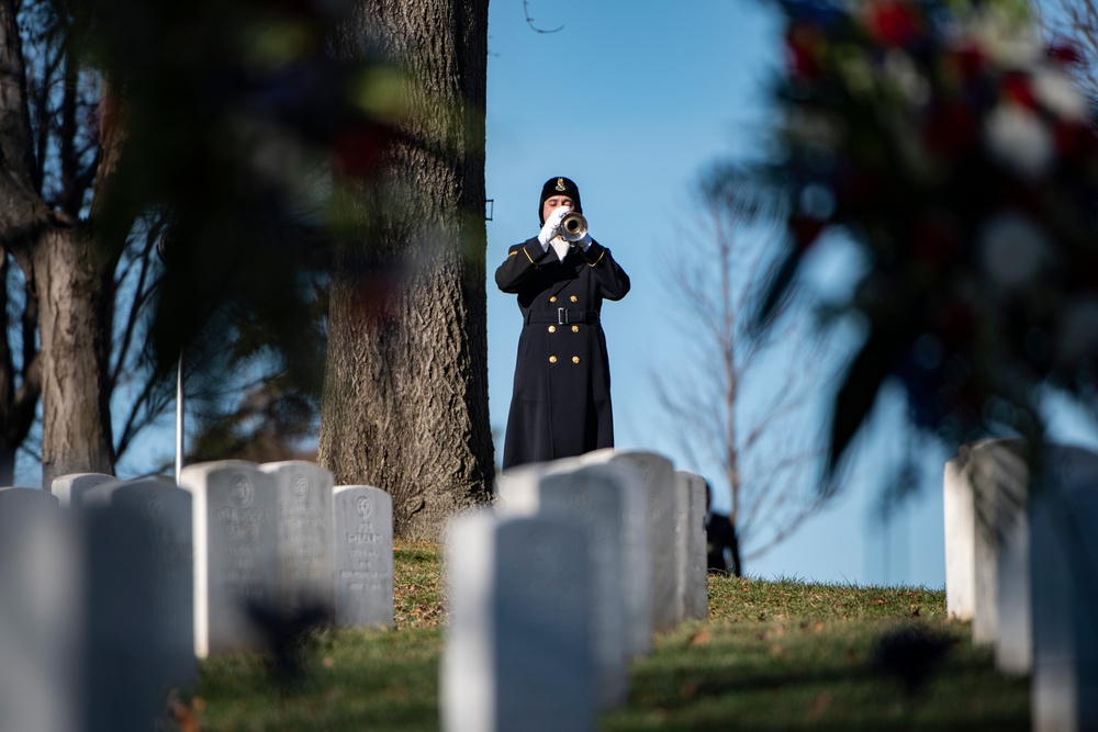 Military Funeral Honors with Funeral Escort are Conducted for U.S. Army Cpl. Gordon McCarthy in Section 18