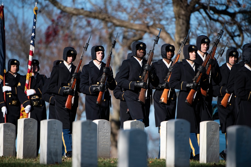 Military Funeral Honors with Funeral Escort are Conducted for U.S. Army Cpl. Gordon McCarthy in Section 18