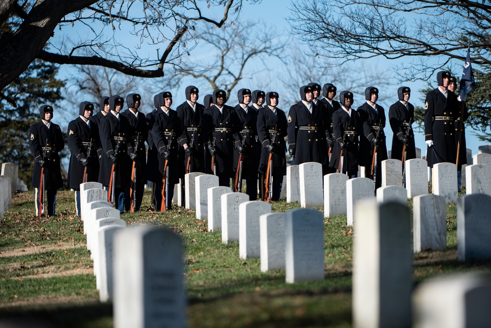 Military Funeral Honors with Funeral Escort are Conducted for U.S. Army Cpl. Gordon McCarthy in Section 18