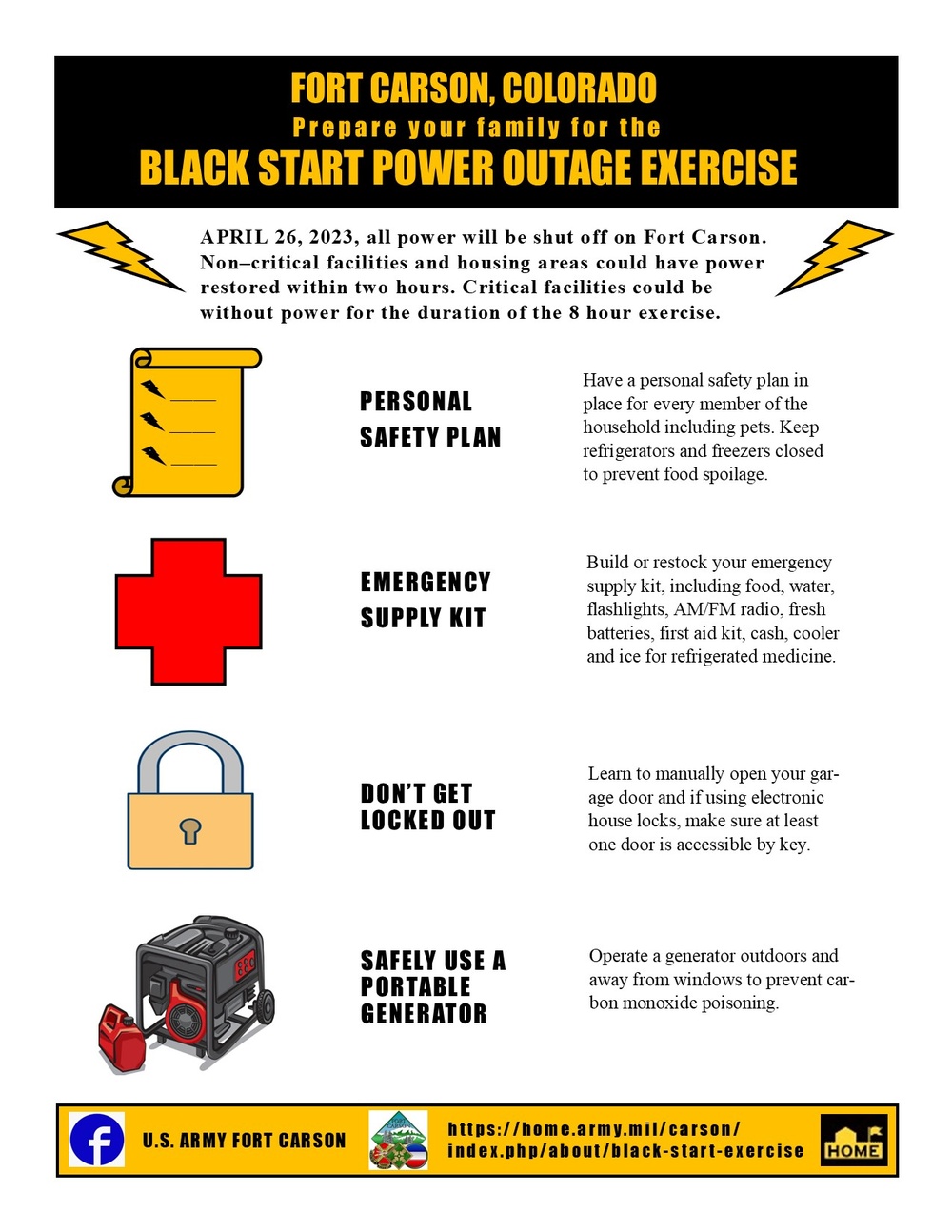 Black Start Power Outage Exercise Flyer