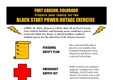 Black Start Power Outage Exercise Flyer