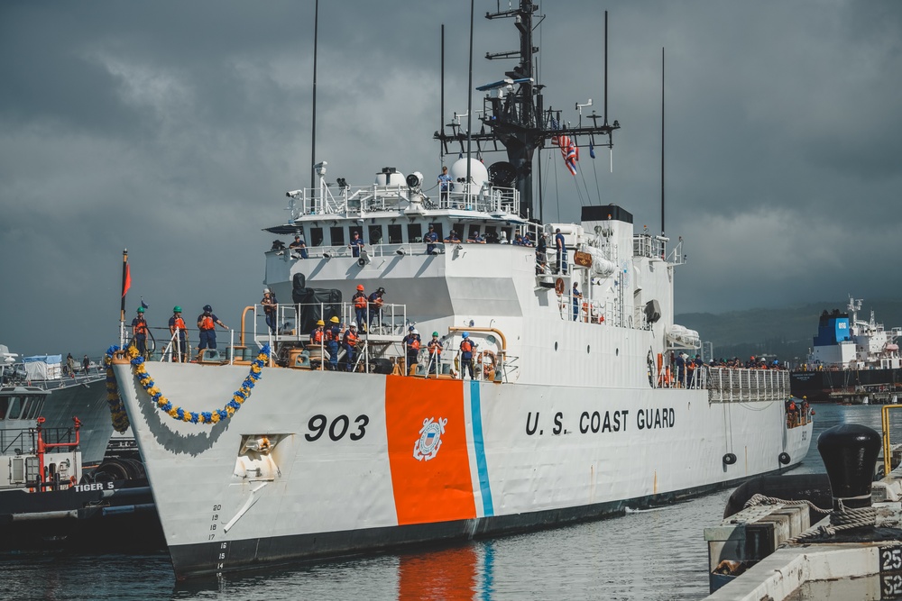 Coast Guard Cutter Harriet Lane arrives at new home port in Honolulu
