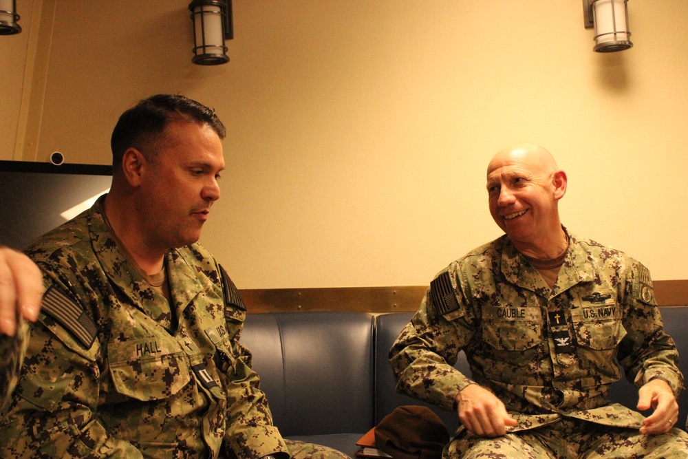 Force Chaplain Visits Commander, Task Force 71/Destroyer Squadron 15 and Waterfront