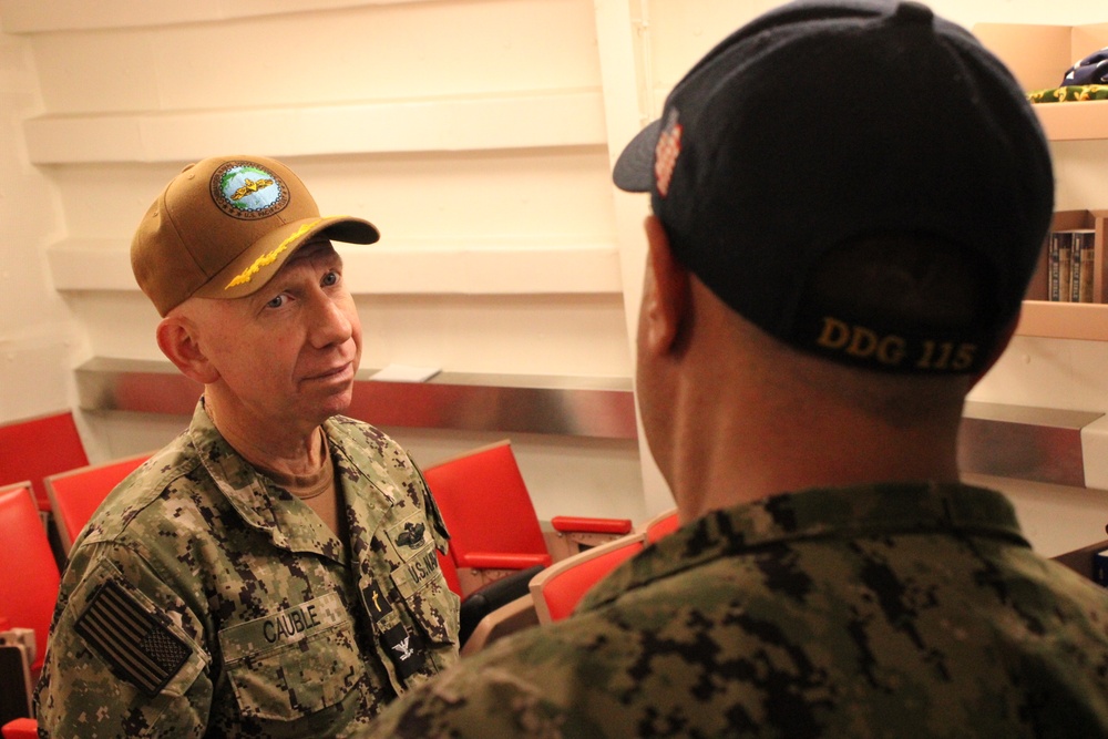 Force Chaplain Visits Commander, Task Force 71/Destroyer Squadron 15 and Waterfront