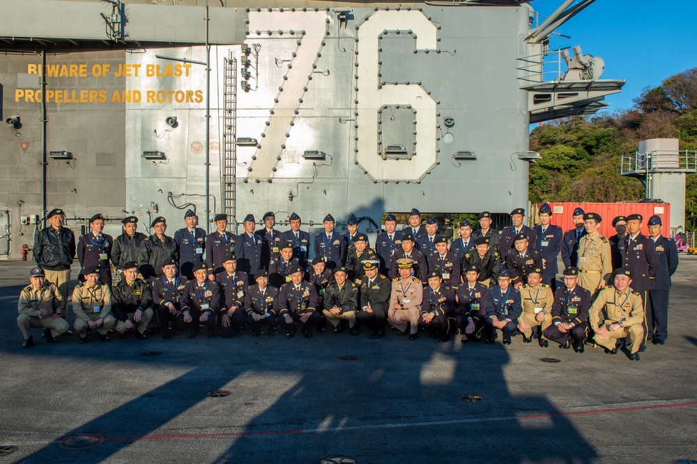 USS Ronald Reagan (CVN 76) hosts tour for members of the Japan Ministry of Defense Joint Staff College
