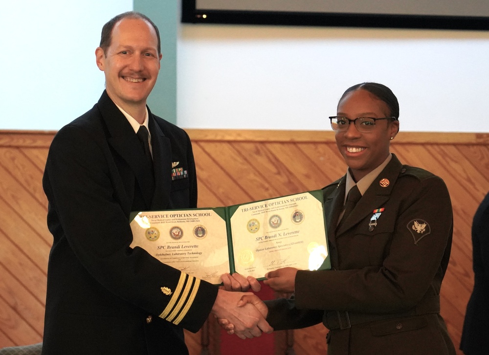 Tri-Service Optician School (TOPS) Class 23010 graduation onboard NWS Yorktown