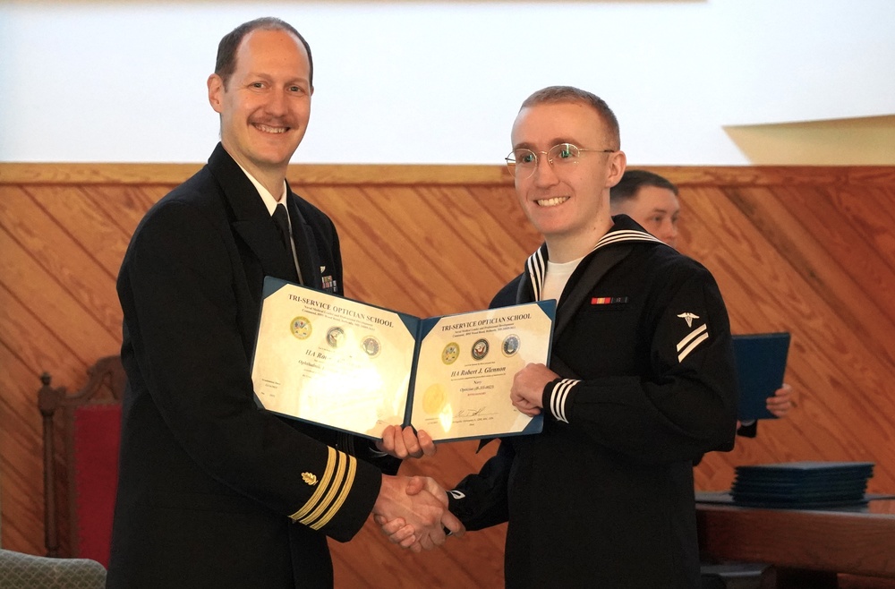 Tri-Service Optician School (TOPS) Class 23010 graduation onboard NWS Yorktown