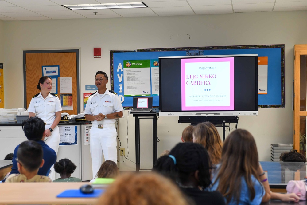 Pacific Partnership 2024-1: Sailors Speak to Guam Middle School Students