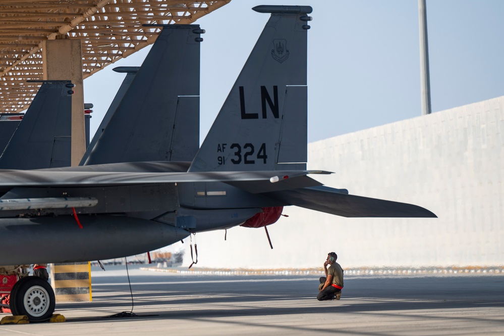 F-15E Strike Eagles Launch in Support of Exercise Sky Shield 8