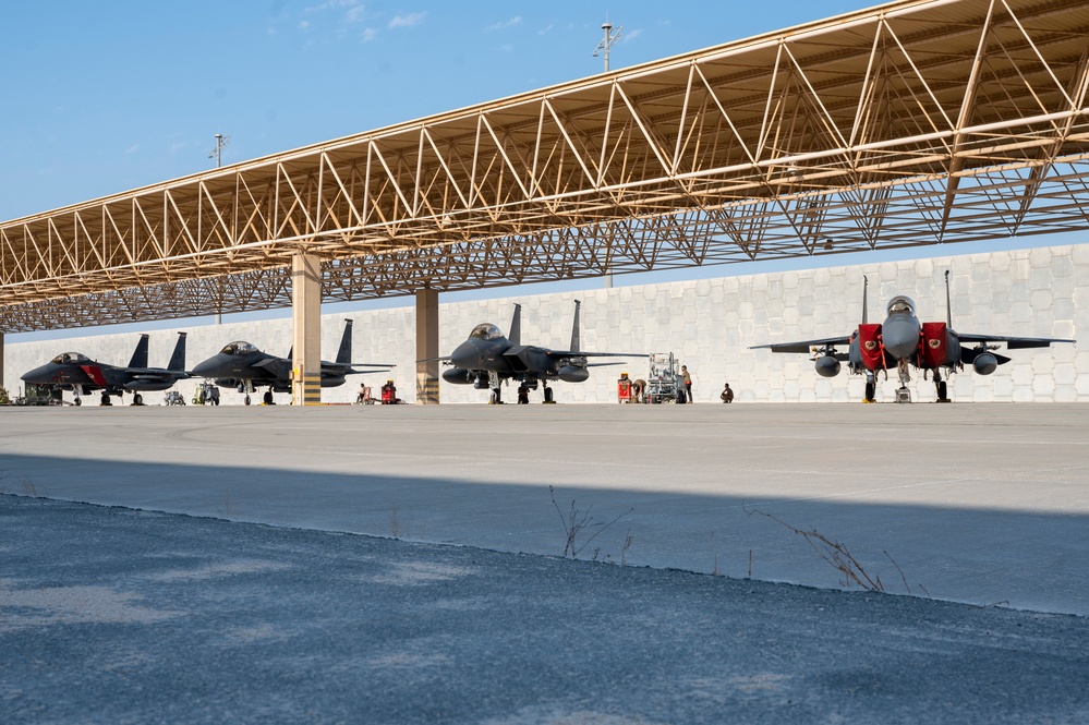 F-15E Strike Eagles Launch in Support of Exercise Sky Shield 8