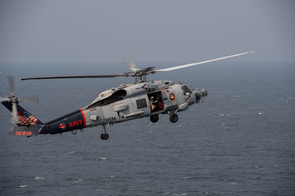 The Eisenhower Carrier Strike Group Transits the Strait of Hormuz