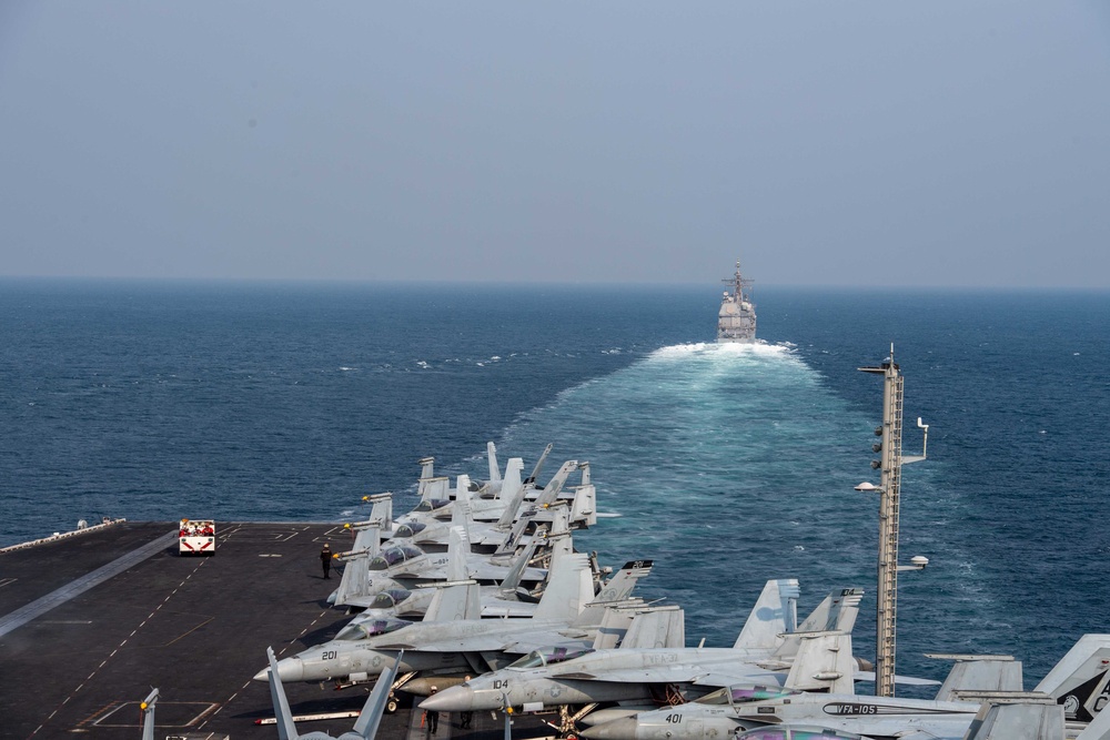 The Dwight D. Eisenhower Carrier Strike Group Transits the Strait of Hormuz