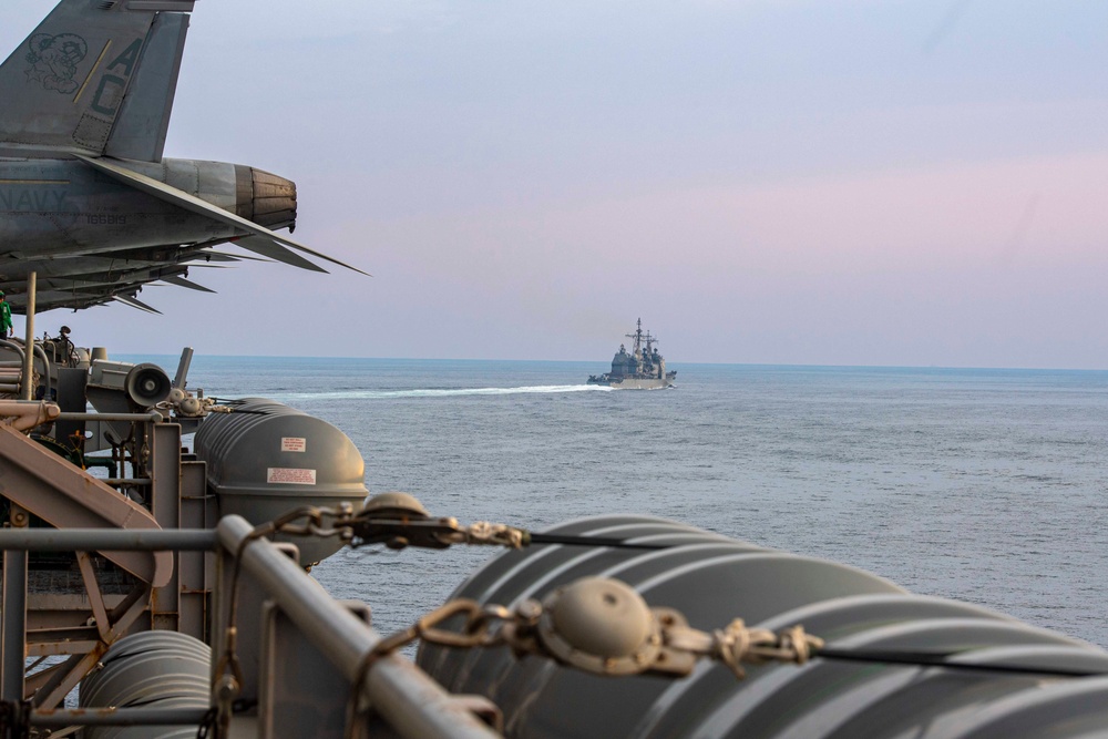 The Dwight D. Eisenhower Carrier Strike Group Transits the Strait of Hormuz