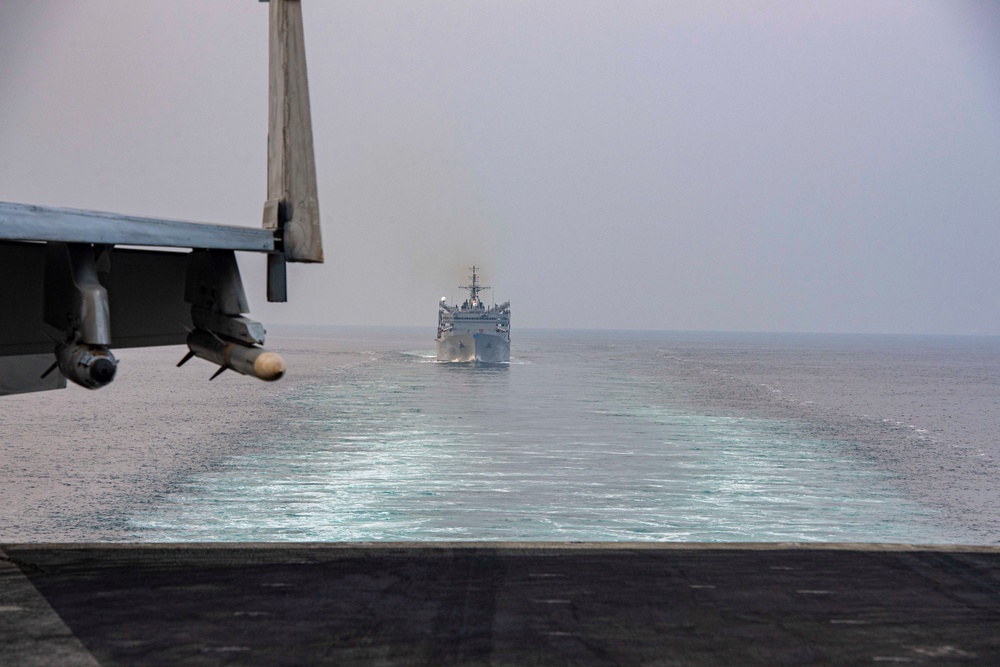 The USS Dwight D. Eisenhower Carrier Strike Group Transits the Strait of Hormuz