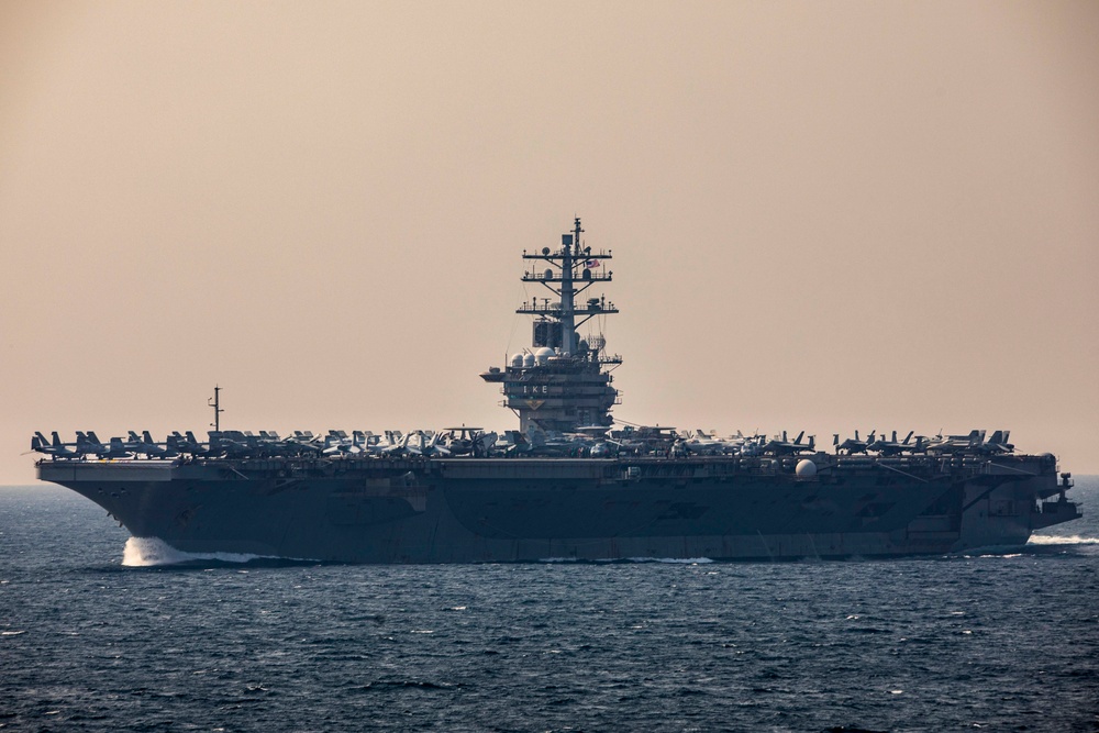 The Dwight D. Eisenhower Carrier Strike Group Transits the Strait of Hormuz