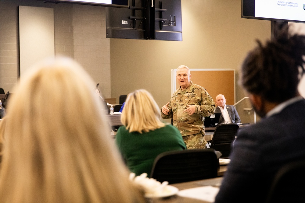 Kentucky National Guard Adjutant General speaks with business owners