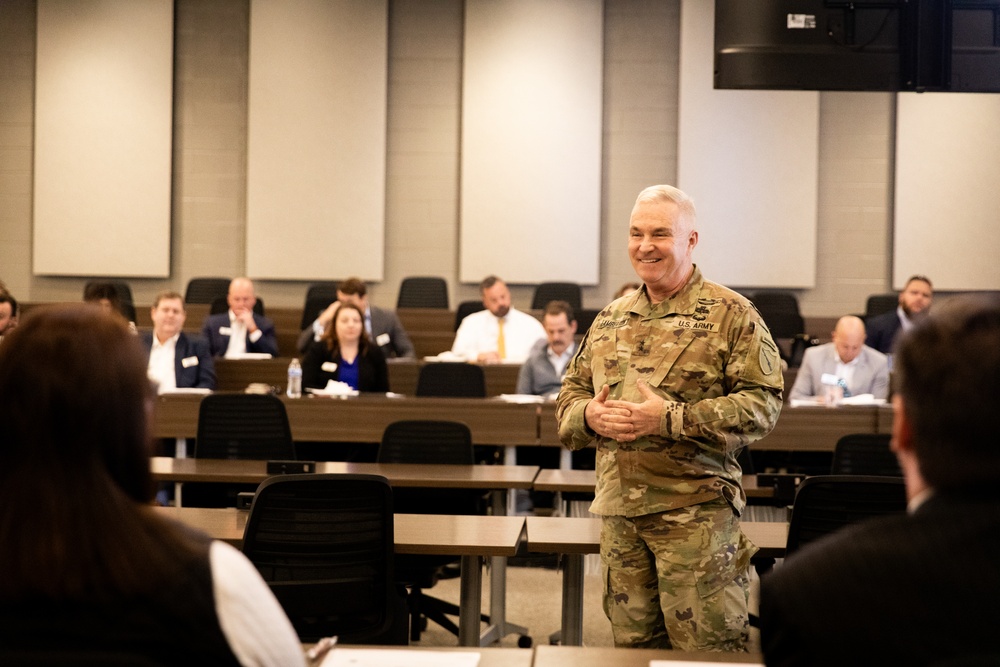 Kentucky National Guard Adjutant General speaks with business owners