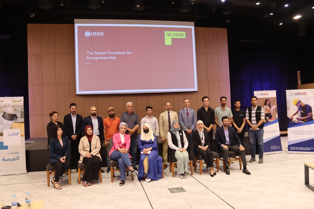 Special Representative for Commercial and Business Affairs, Dilawar Syed, and USAID Program Office Director David Martz, visited The Station to meet Iraqi entrepreneurs and business owners who received USAID support.