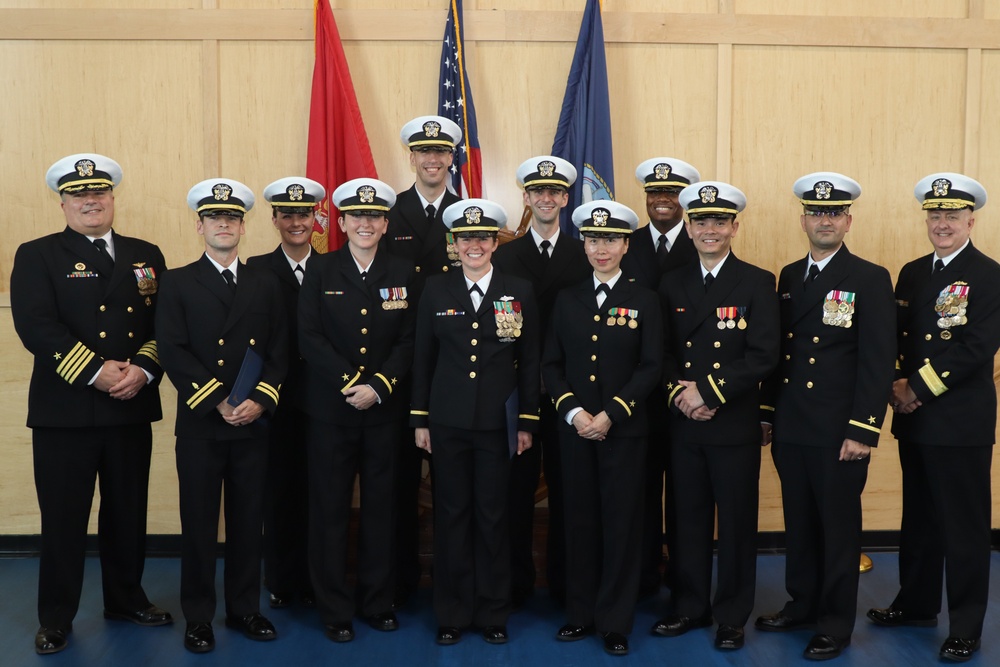 Rear Admiral Darin K. Via visits Officer Training Command Newport