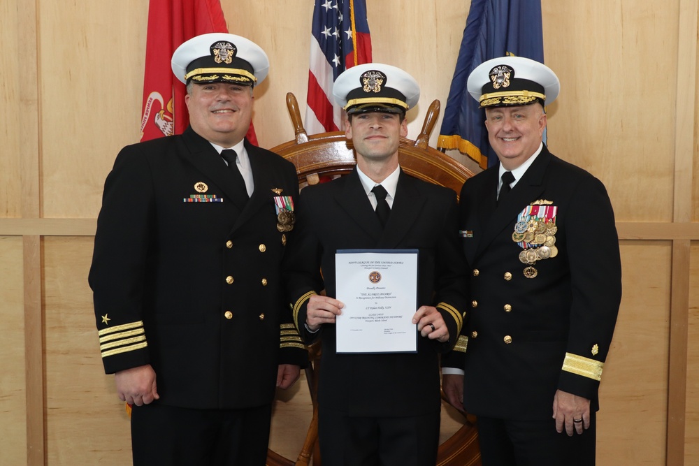 Rear Admiral Darin K. Via visits Officer Training Command Newport