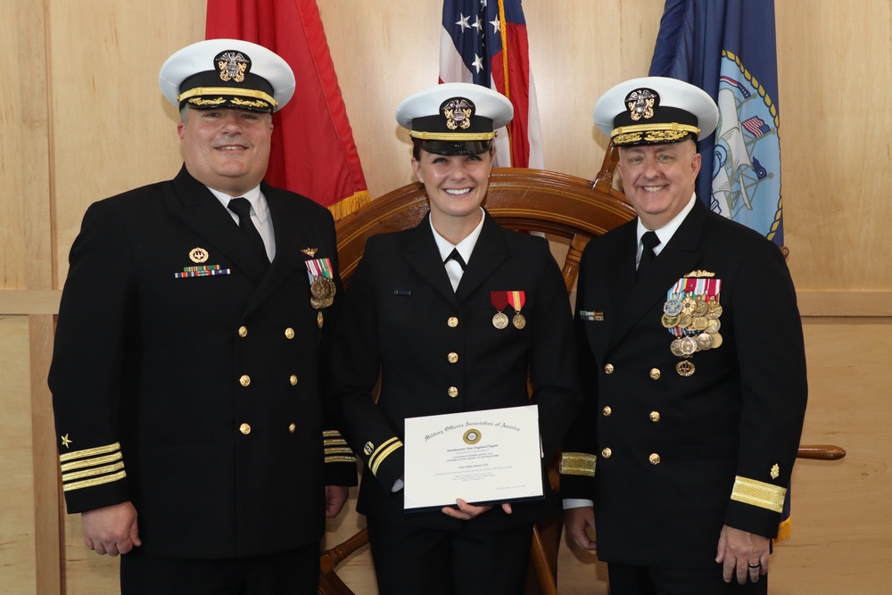 Rear Admiral Darin K. Via visits Officer Training Command Newport