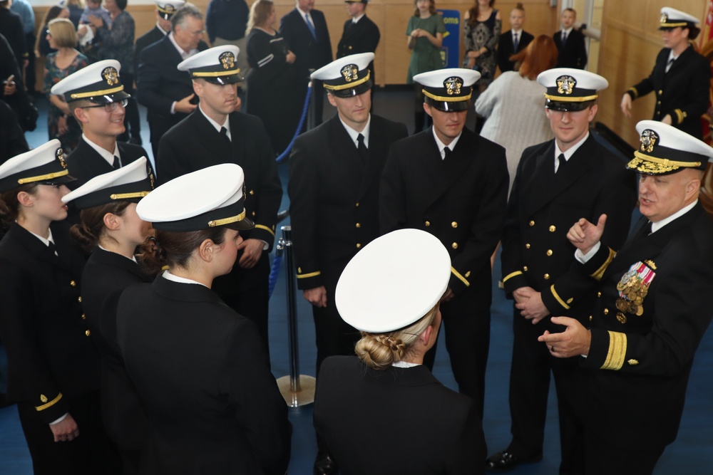 Rear Admiral Darin K. Via visits Officer Training Command Newport