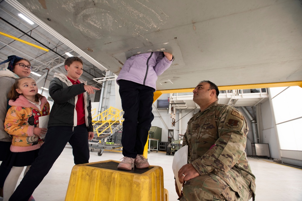 St. John Vianney first and fifth graders tour the 141st Air Refueling Wing