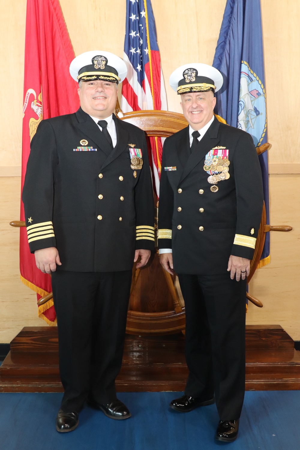 Rear Admiral Darin K. Via visits Officer Training Command Newport