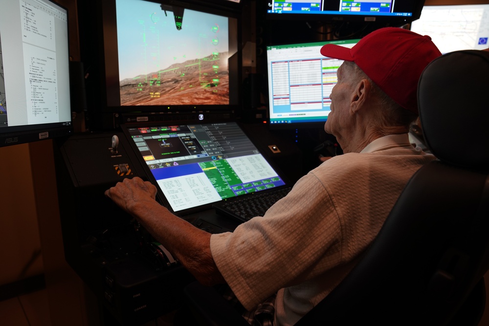 World War II veteran experiences modern cockpit