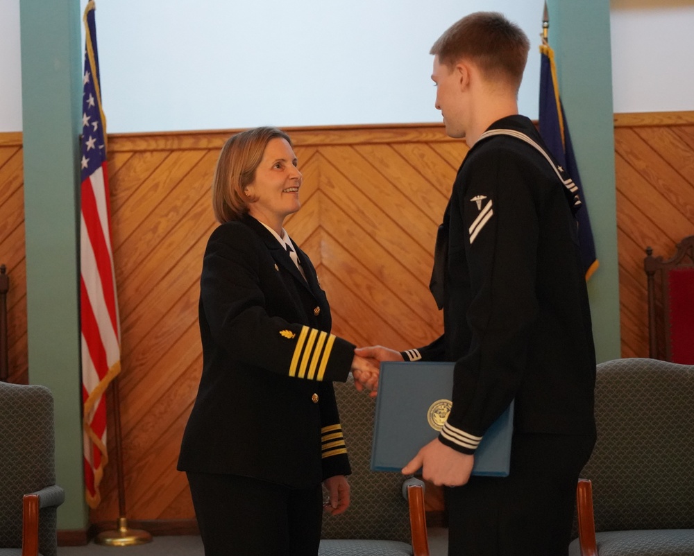 Tri-Service Optician School (TOPS) Class 23010 graduation onboard NWS Yorktown