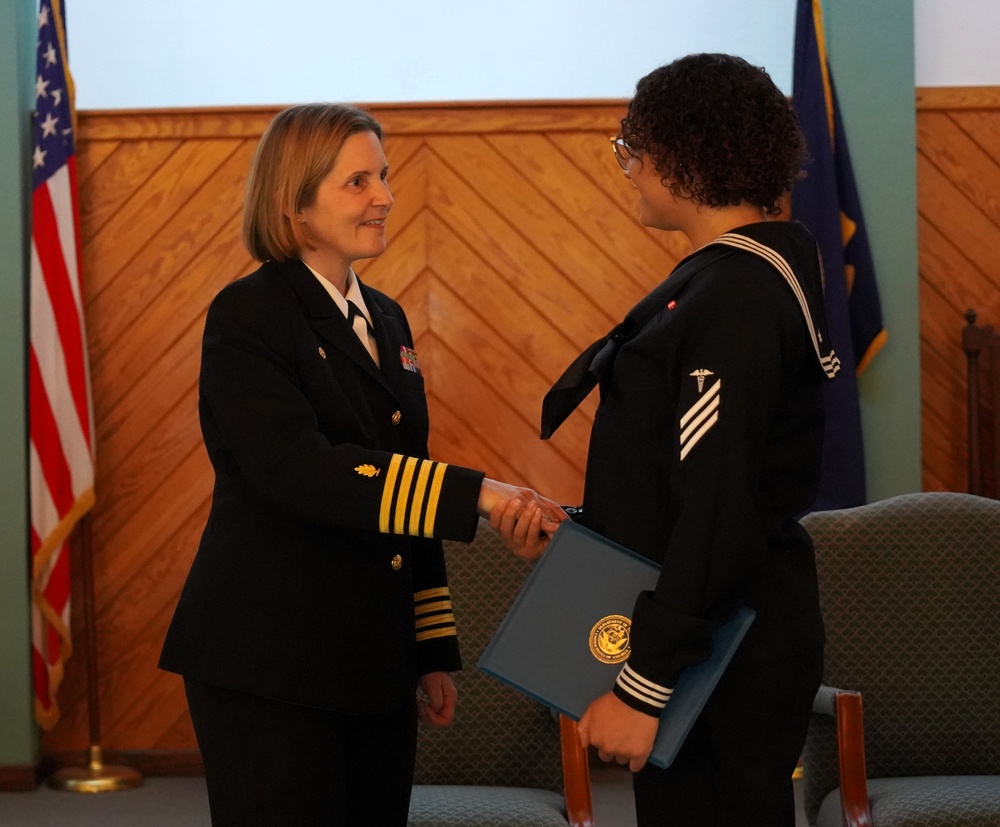 Tri-Service Optician School (TOPS) Class 23010 graduation onboard NWS Yorktown