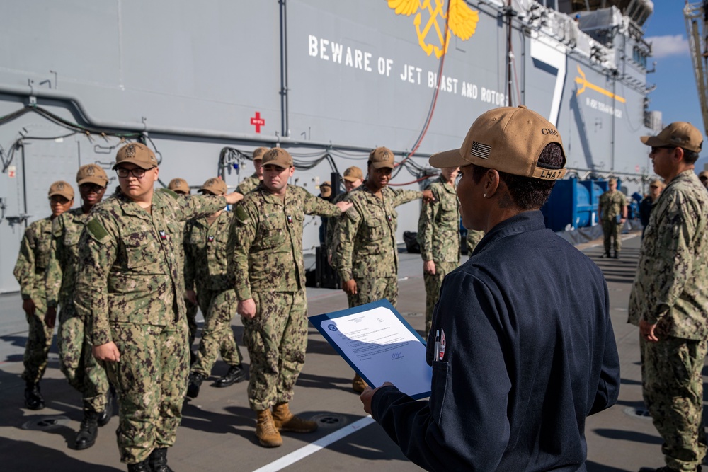 Frocking Ceremony Aboard the USS Tripoli