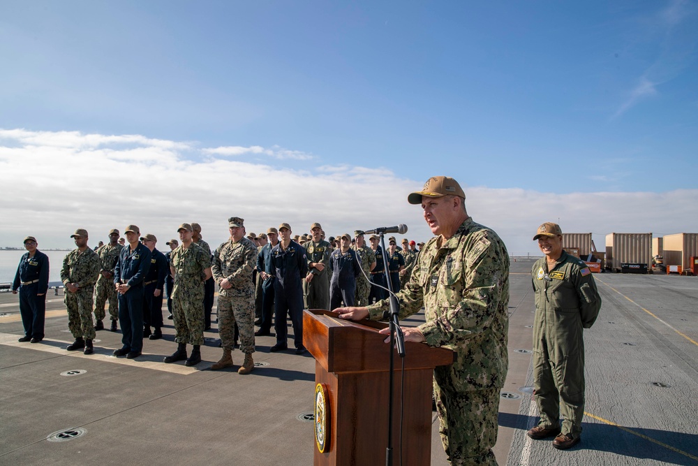 Frocking Ceremony Aboard the USS Tripoli