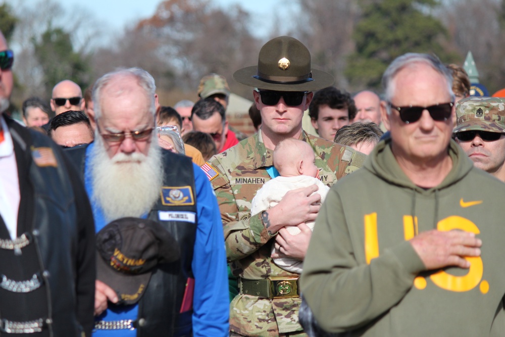 Army Drill Sergeant at Wreaths Across America event at Yorktown National Cemetery