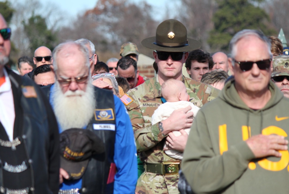 Army Drill Sergeant at Wreaths Across America event at Yorktown National Cemetery