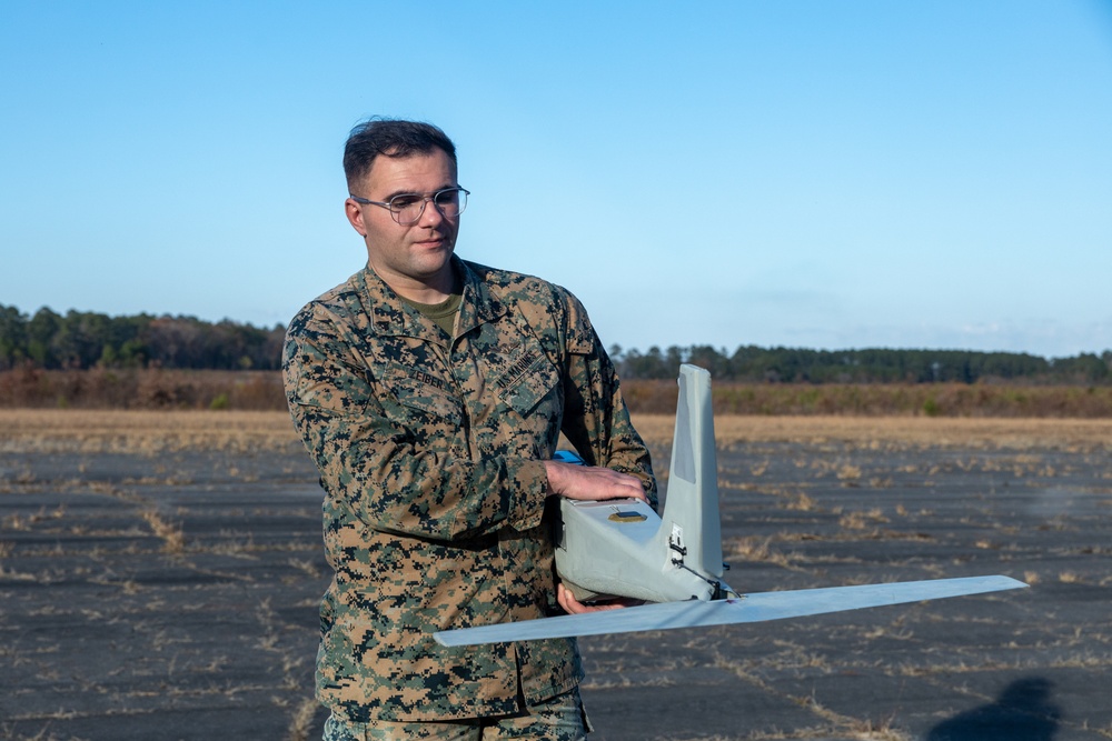 U.S. Marines with Marine Unmanned Aerial Vehicle Training Squadron (VMUT) 2 train during Operation Potomac Enforcer