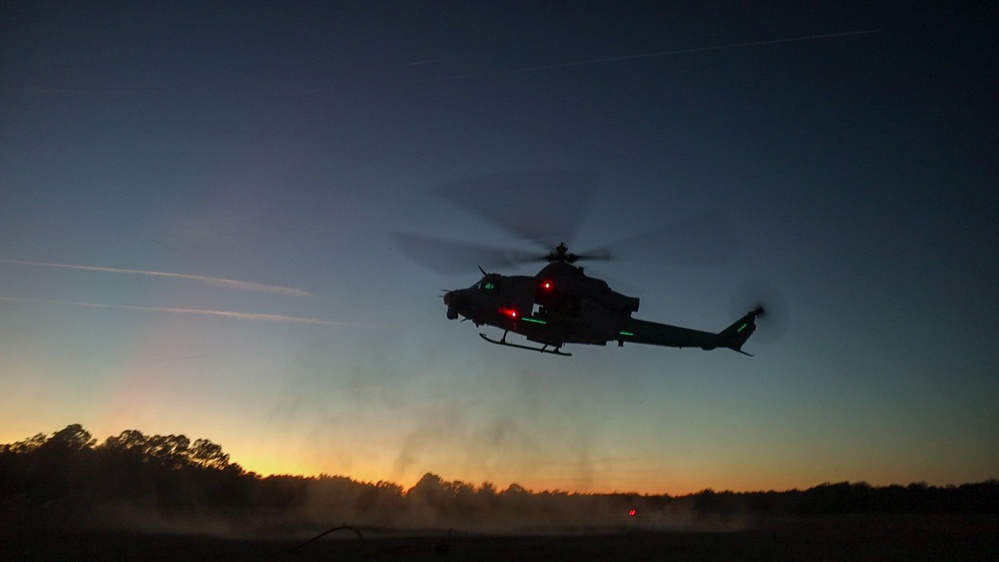 Marine Light Attack Helicopter Squadron (HMLA) 167 trains during Operation Potomac Enforcer