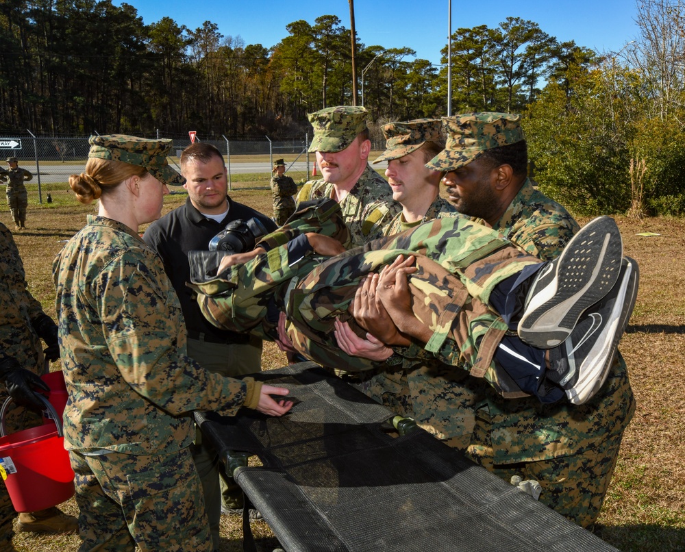 Expeditionary Medical Facility Kilo and 2nd Medical Battalion train to care for chemical and biological warfare injuries