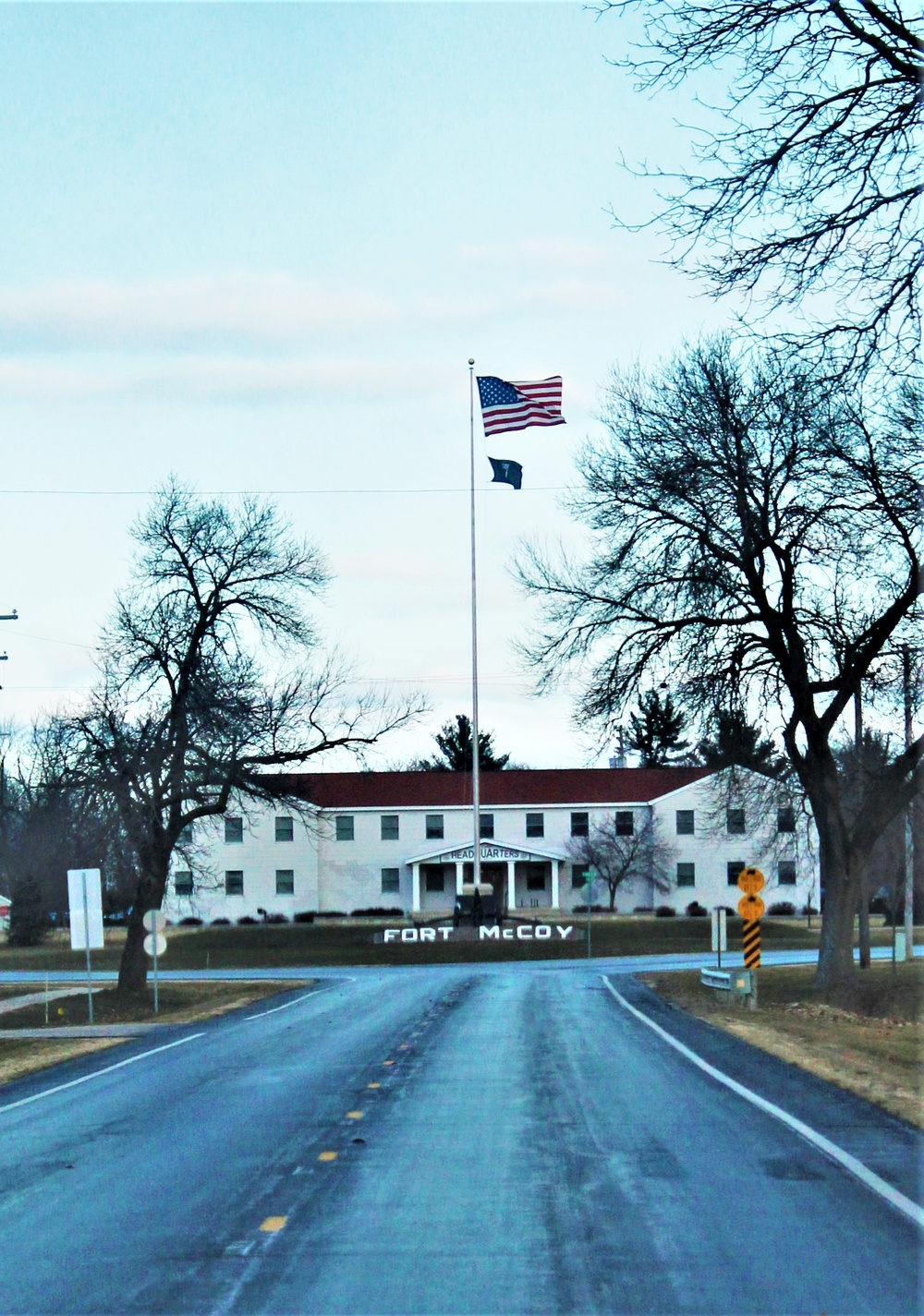 American Flag and Fort McCoy