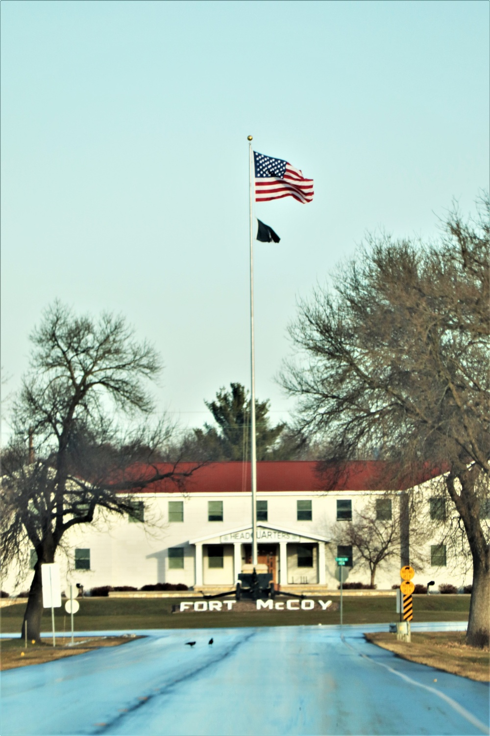 American Flag and Fort McCoy