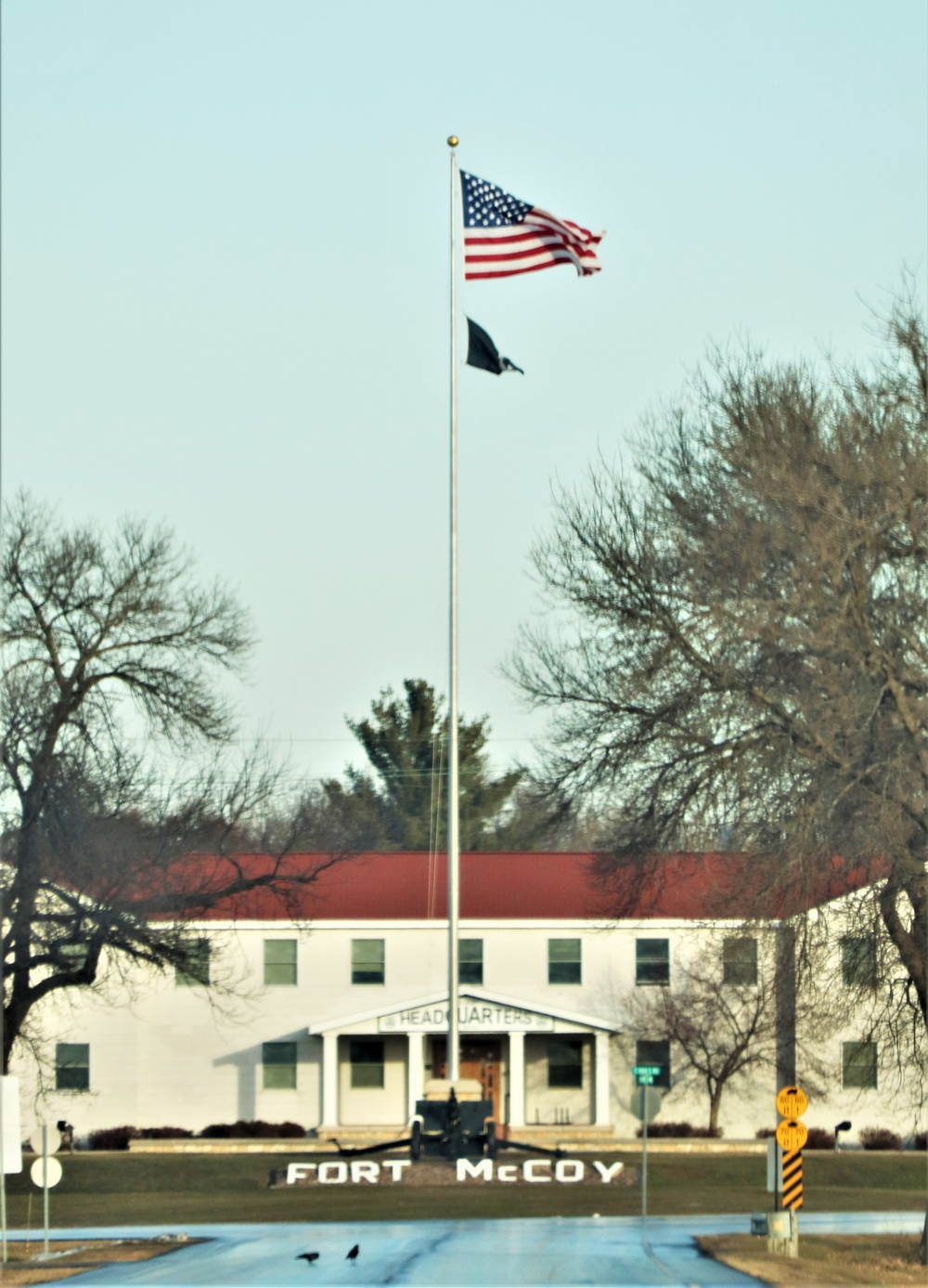 American Flag and Fort McCoy