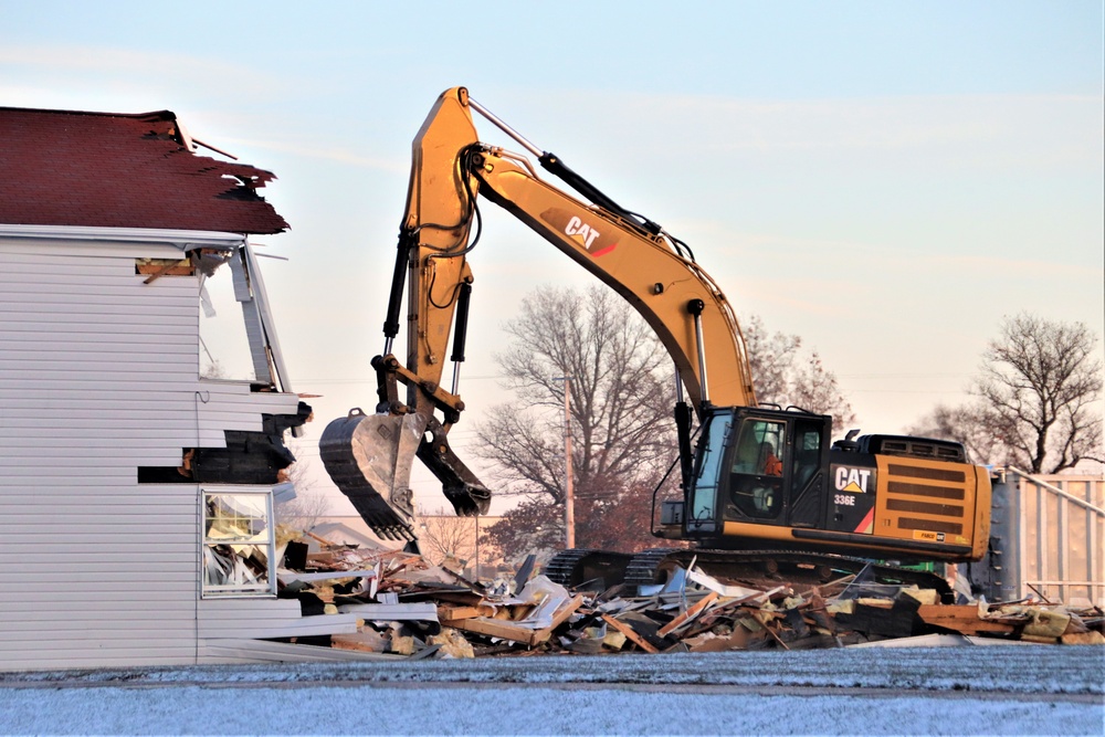 Continued building demolition in Fort McCoy’s 1600 block makes way for more transformation by construction