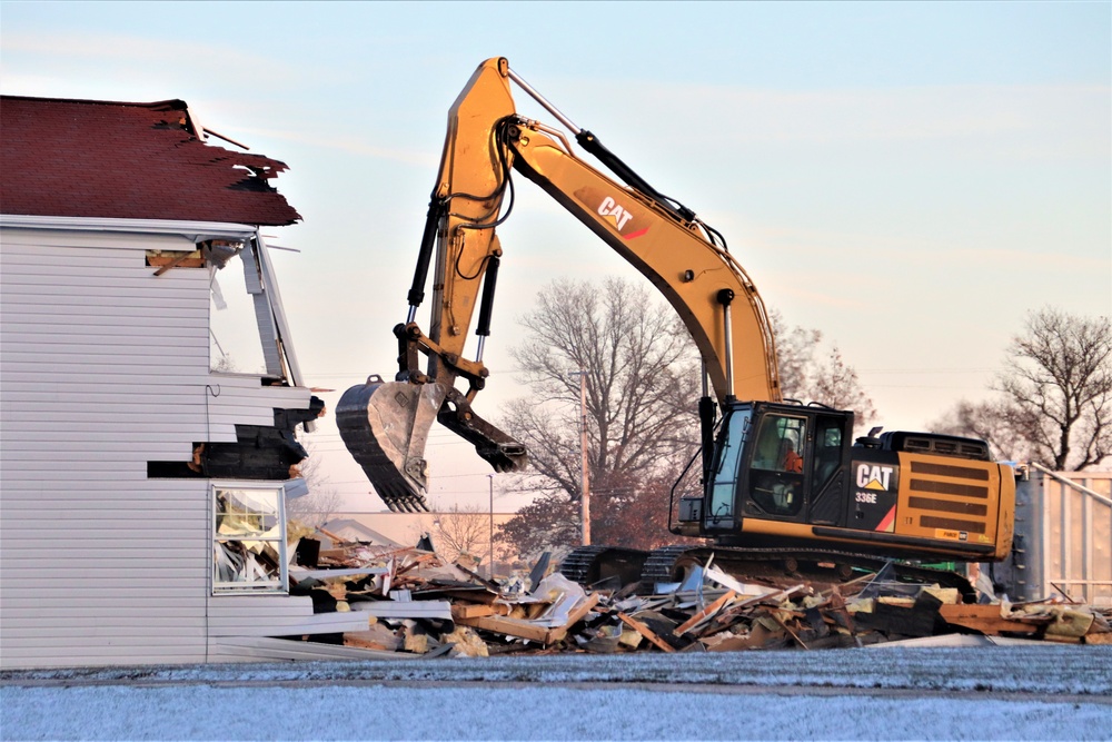 Continued building demolition in Fort McCoy’s 1600 block makes way for more transformation by construction